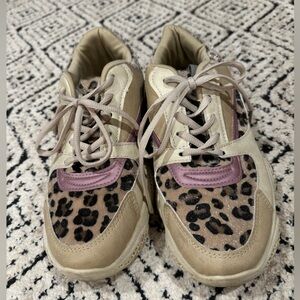 Cheetah Print Chunky Sneakers From Italy
